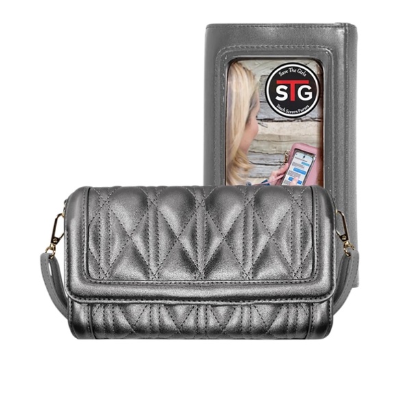 $25 Save The Girls Cleo Crossbody/Clutch/Shoulder Purse w/Touchscreen Window - Picture 1 of 6